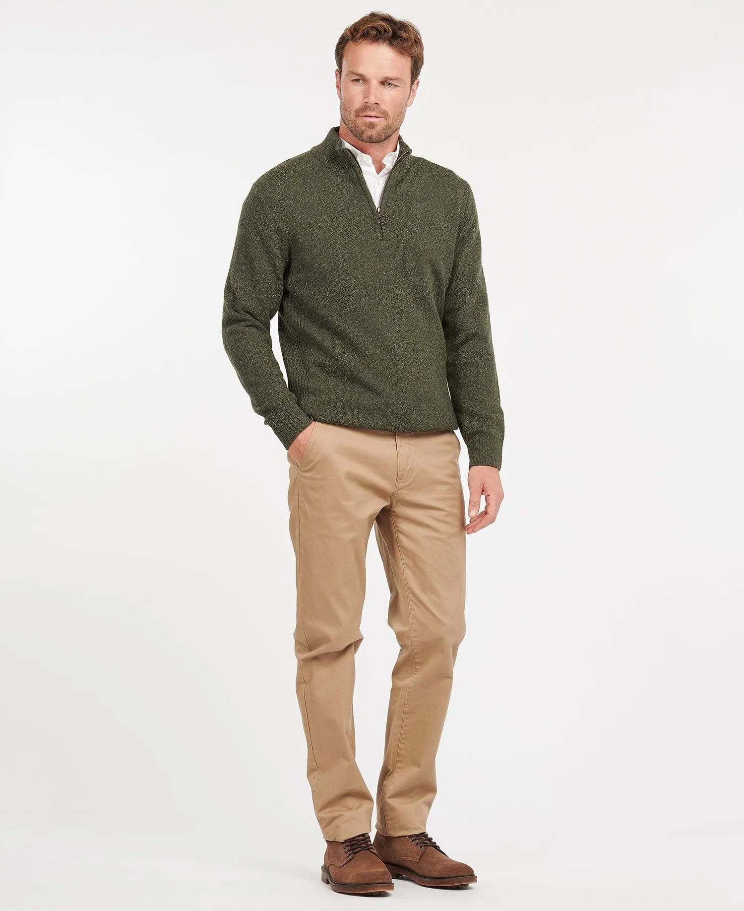 Men's Tisbury Half Zip Sweater - Dark Seaweed