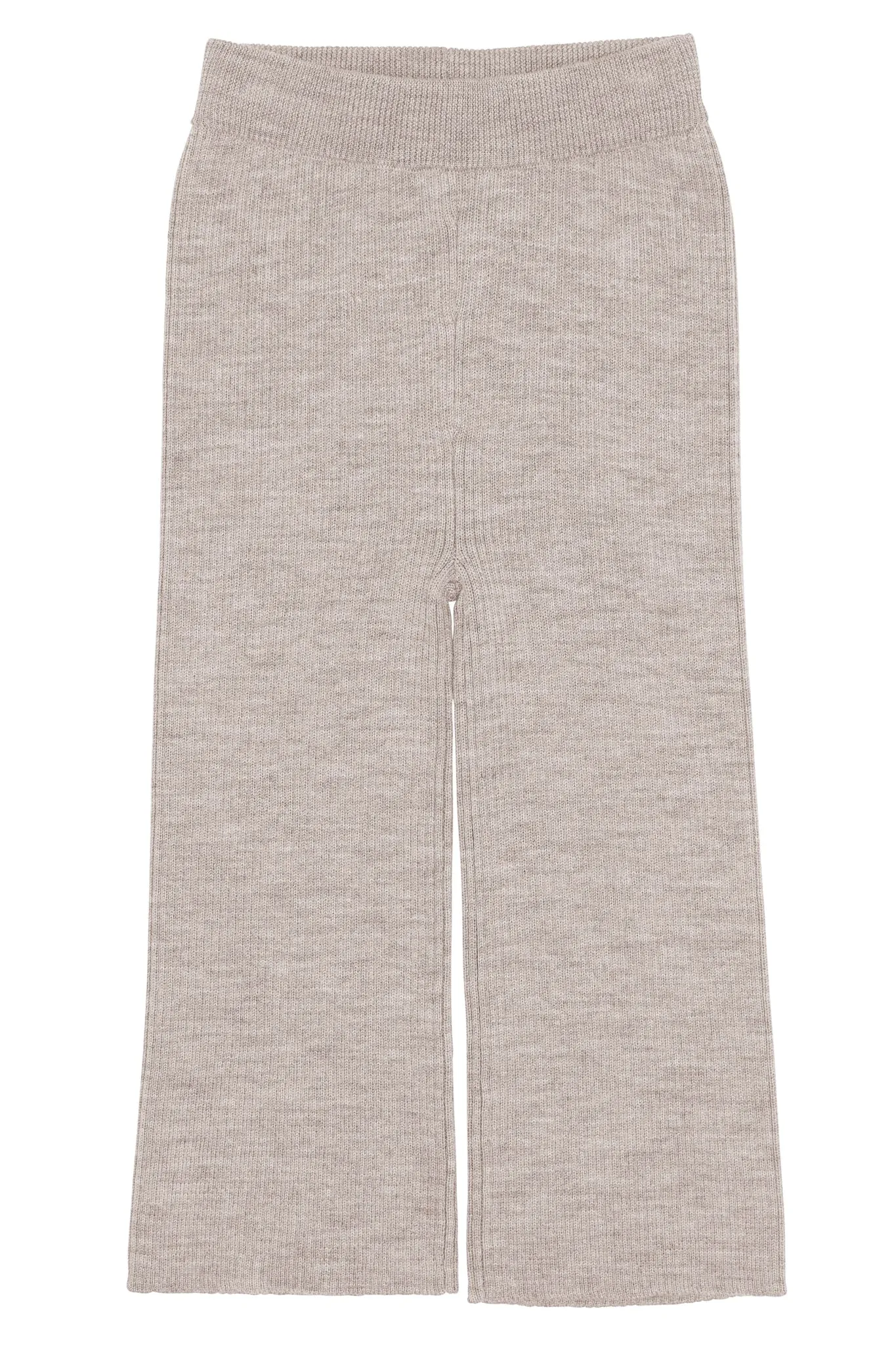 MERINO WIDE RIB PANTS - PALE CREAM MELANGE