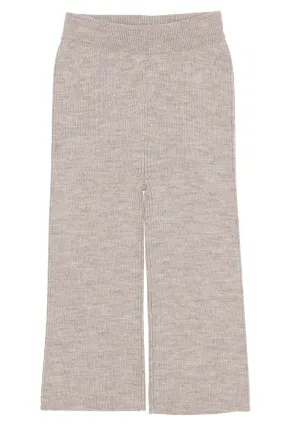 MERINO WIDE RIB PANTS - PALE CREAM MELANGE