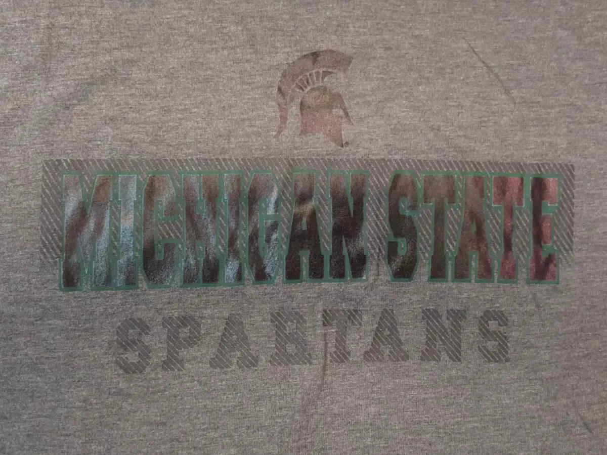 Michigan State Spartans Colosseum Gray Ultra Soft Short Sleeve Crew T-Shirt (L)