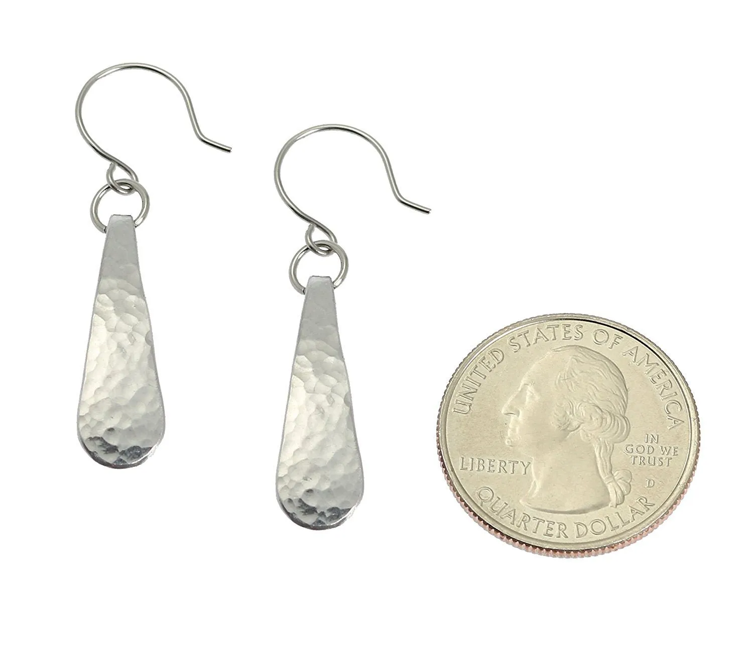 Mini Hammered Aluminum Drop Earrings