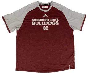 Mississippi State Bulldogs Adidas Maroon & Gray Climalite "Player Crew" T-Shirt