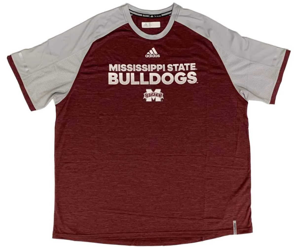 Mississippi State Bulldogs Adidas Maroon & Gray Climalite "Player Crew" T-Shirt