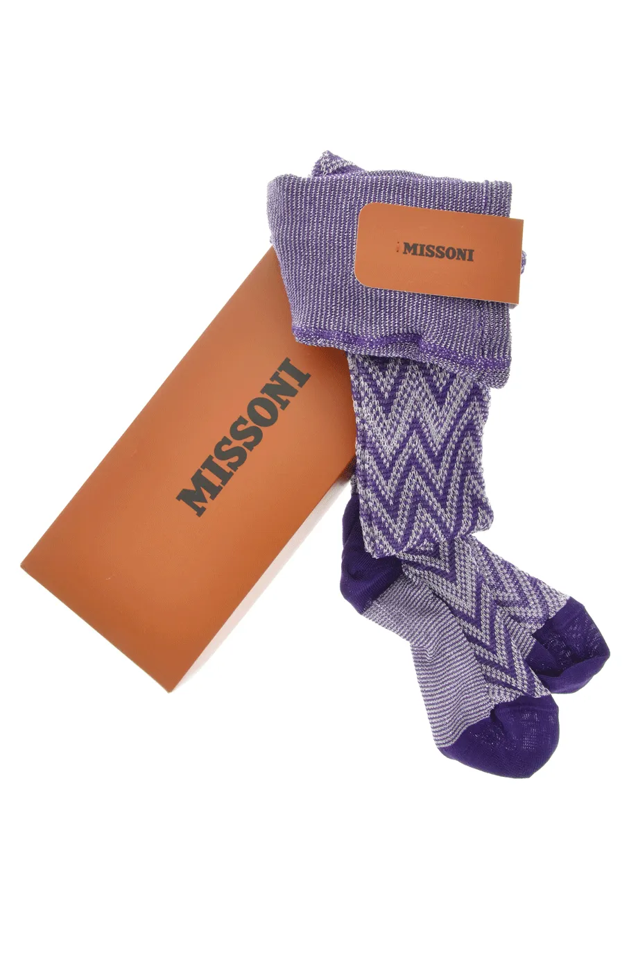 MISSONI ZIG ZAG Purple Woven Tights