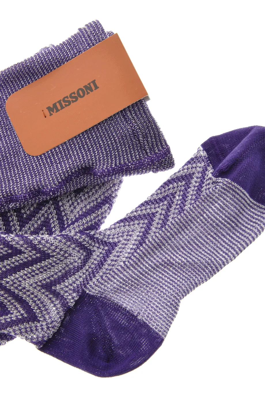 MISSONI ZIG ZAG Purple Woven Tights