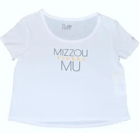 Missouri Tigers Under Armour Heat Gear Loose Women White Crop Top T-Shirt (M)