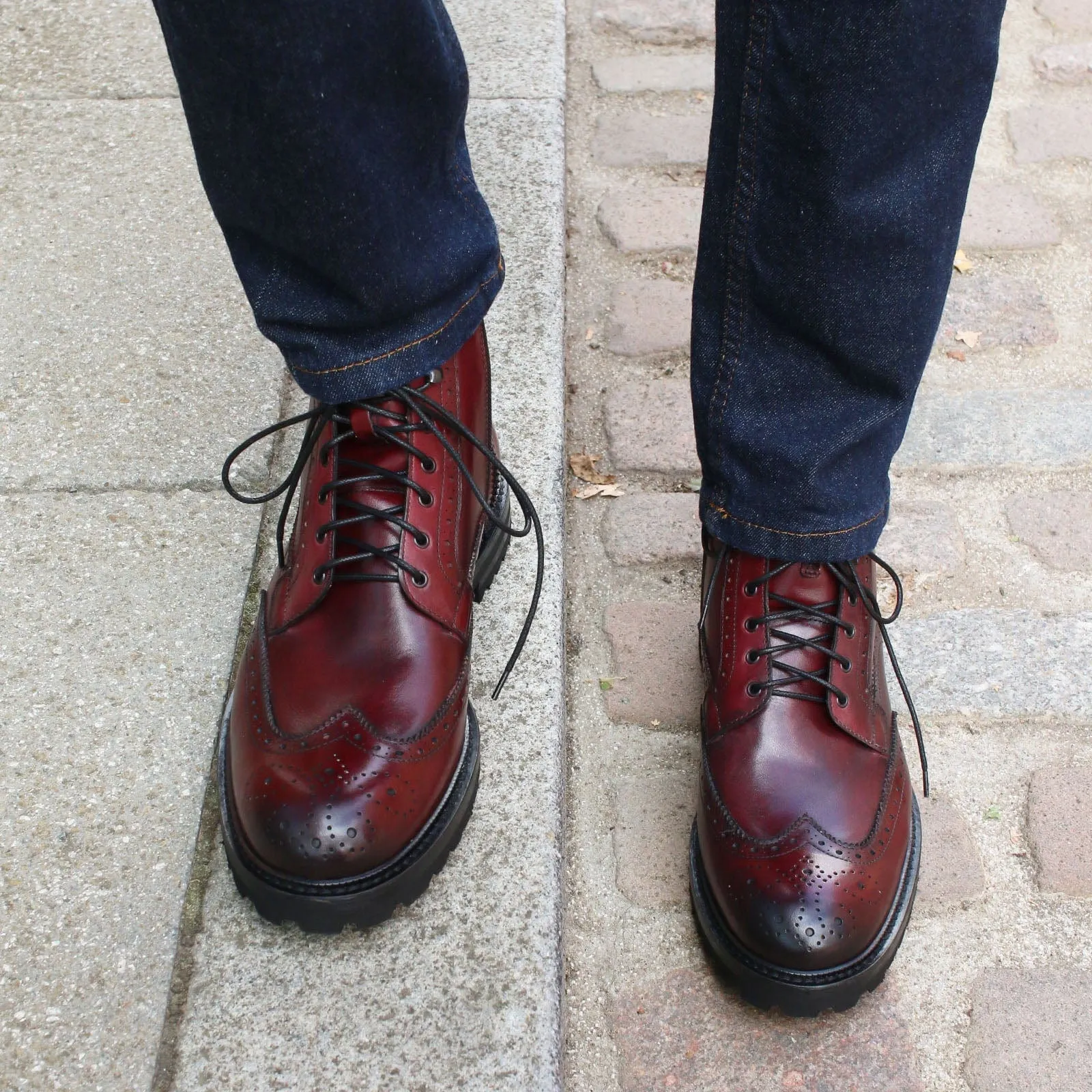 Montana Wingtip Brogue Boot Oxblood