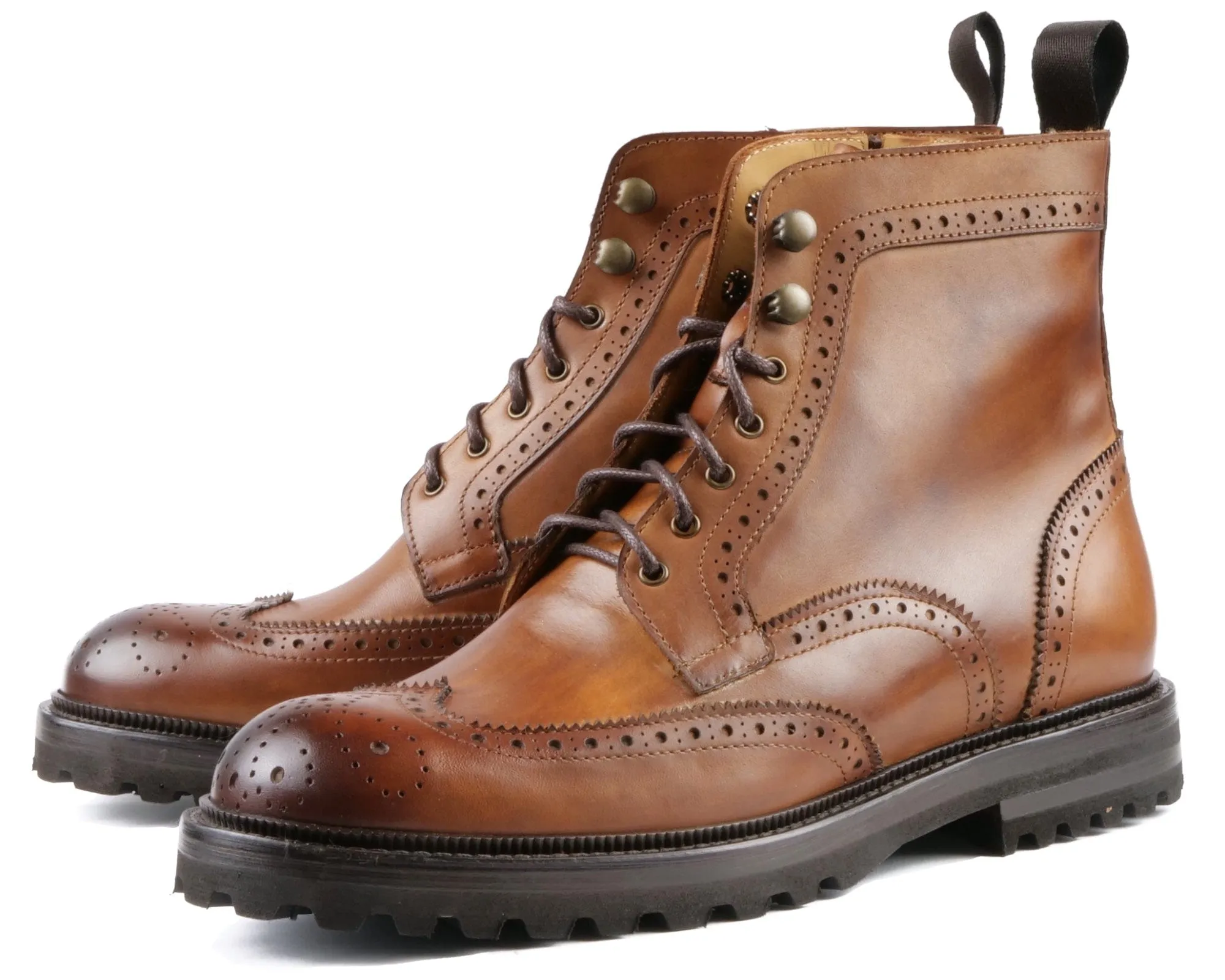 Montana Wingtip Brogue Boot Tan