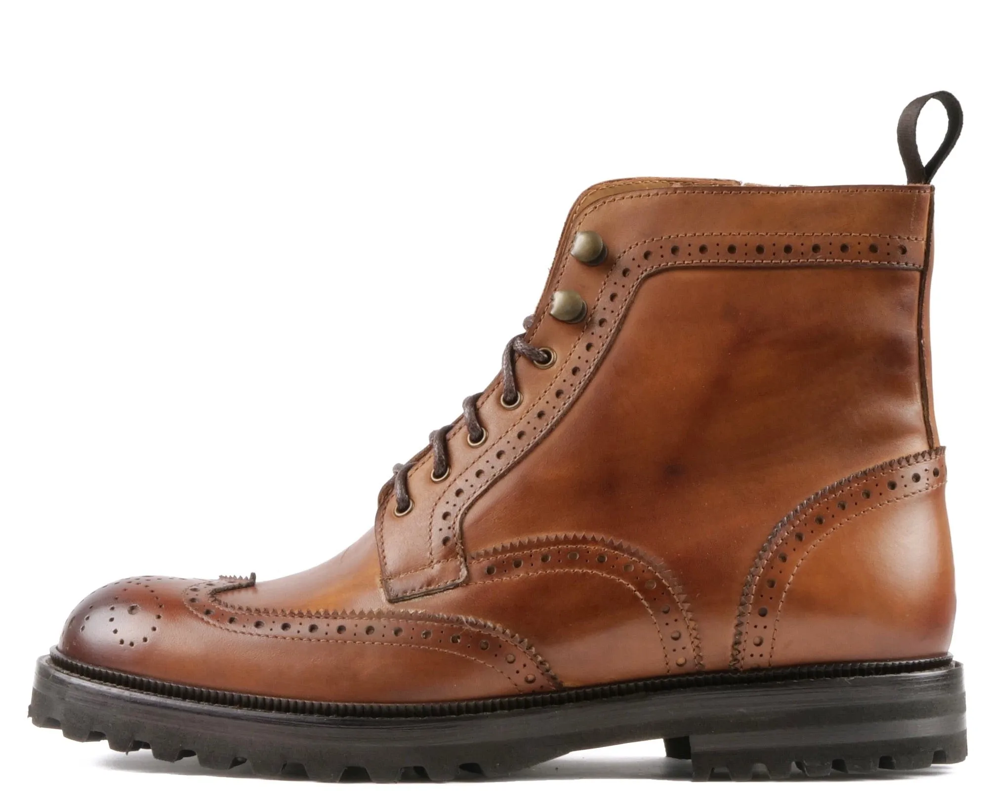 Montana Wingtip Brogue Boot Tan