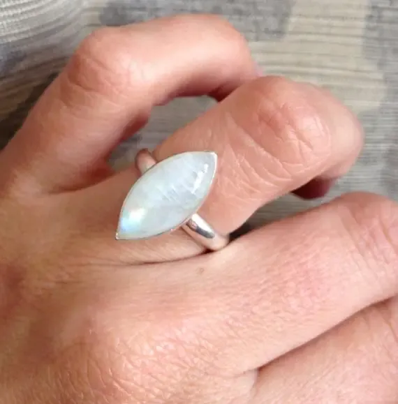 moonstone marquis ring