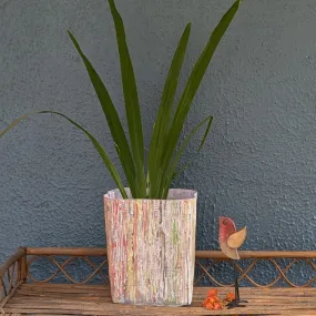 Multicolored Shimmery Upcycled Handwoven Grow Pot Big (GPB1224-008)