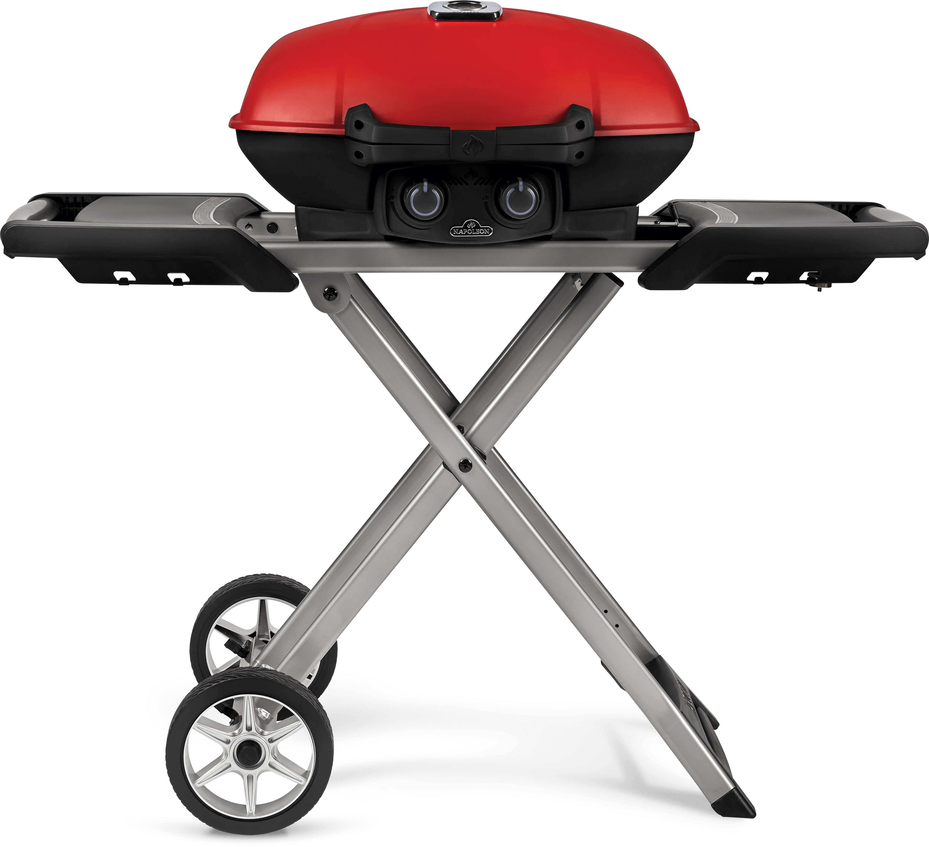 Napoleon TravelQ 285X (Red) Portable Propane BBQ with Scissor Cart & Griddle TQ285X-RD-1-A