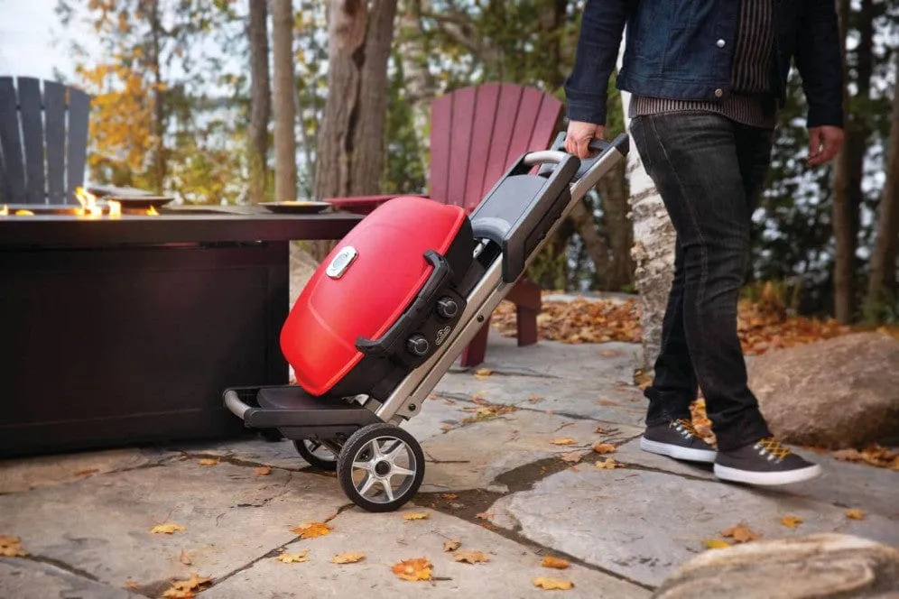 Napoleon TravelQ 285X (Red) Portable Propane BBQ with Scissor Cart & Griddle TQ285X-RD-1-A