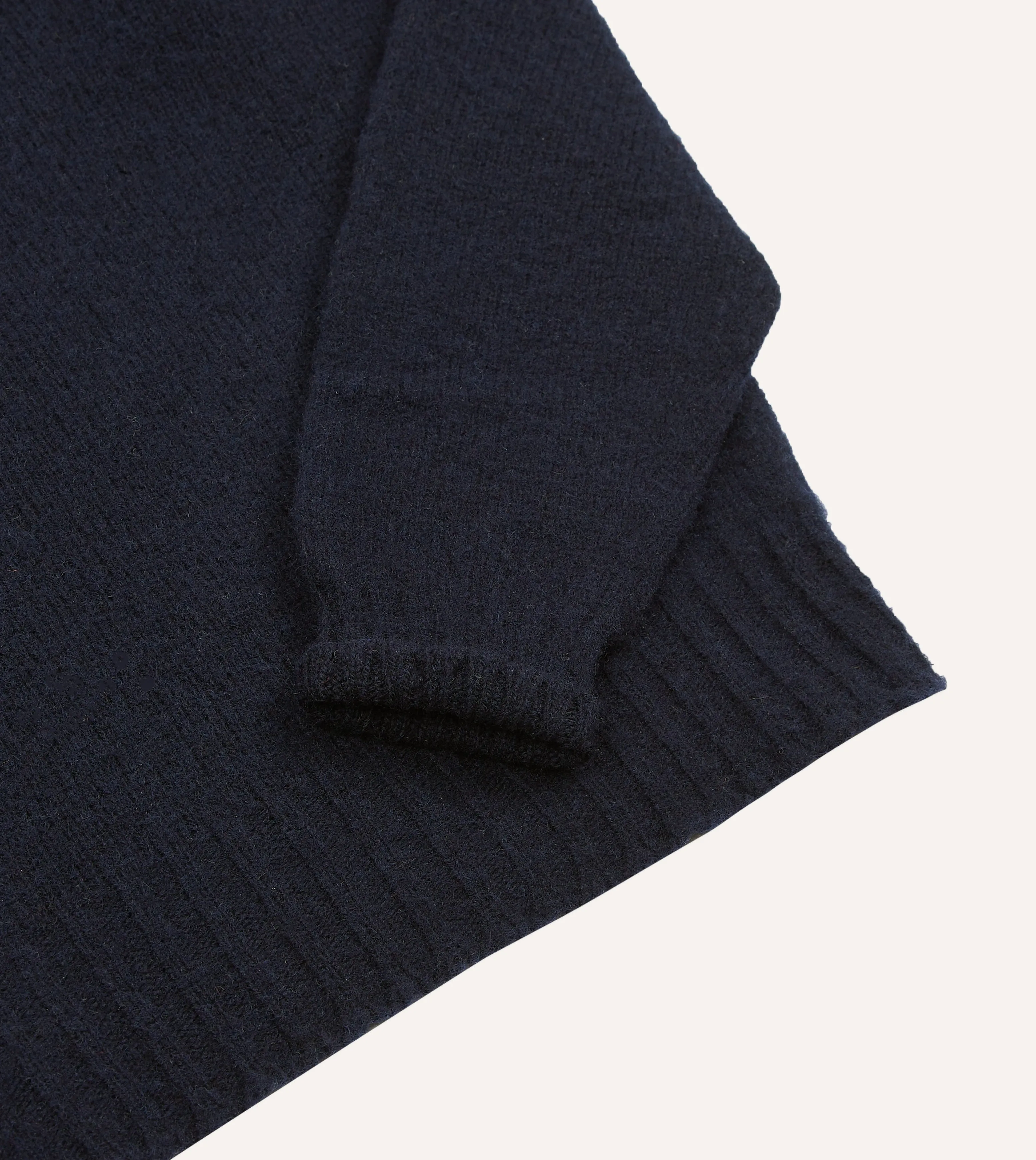 Navy Brushed Shetland Mock Neck Jumper