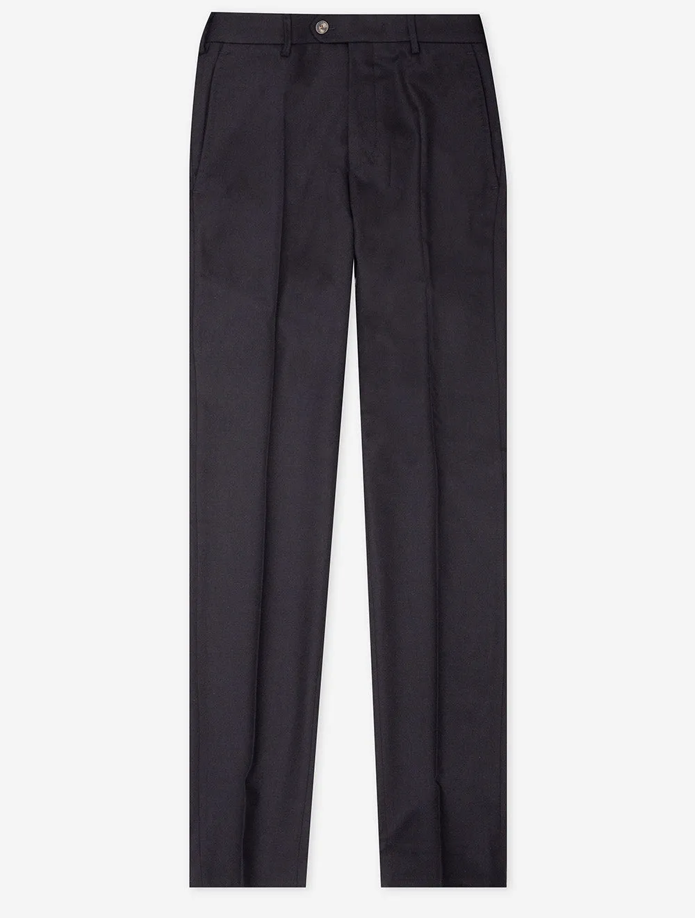 Navy Lupus Wool Flannel Trousers