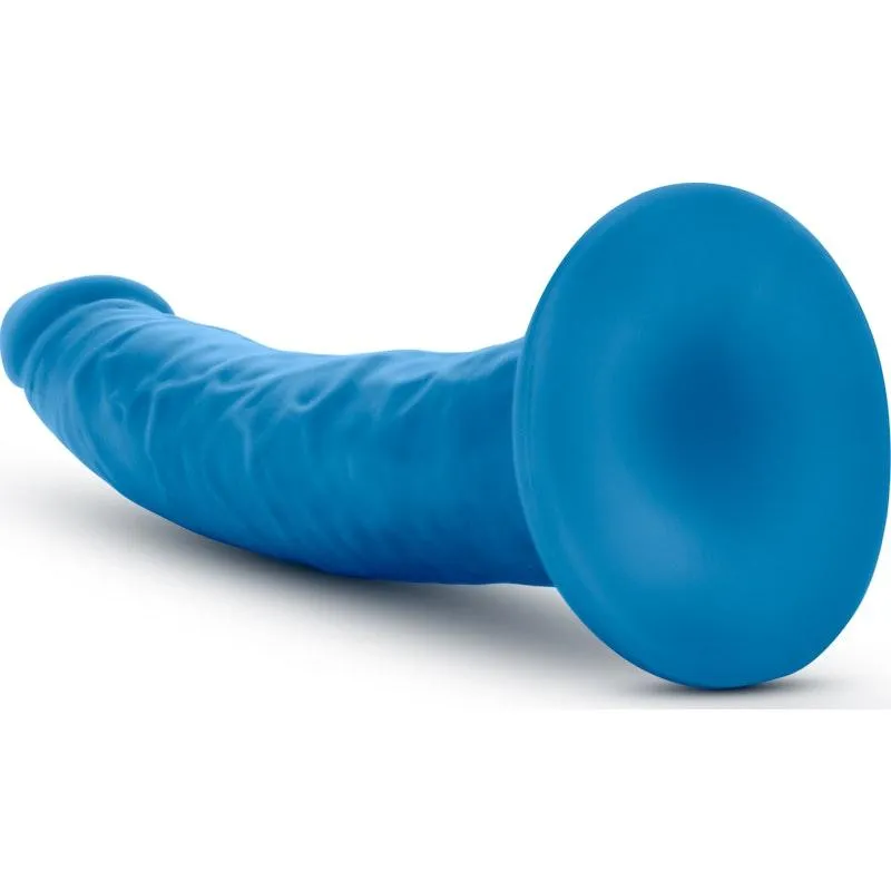 Neo Elite 7.5in Silicone Dual Density Cock Neon Blue