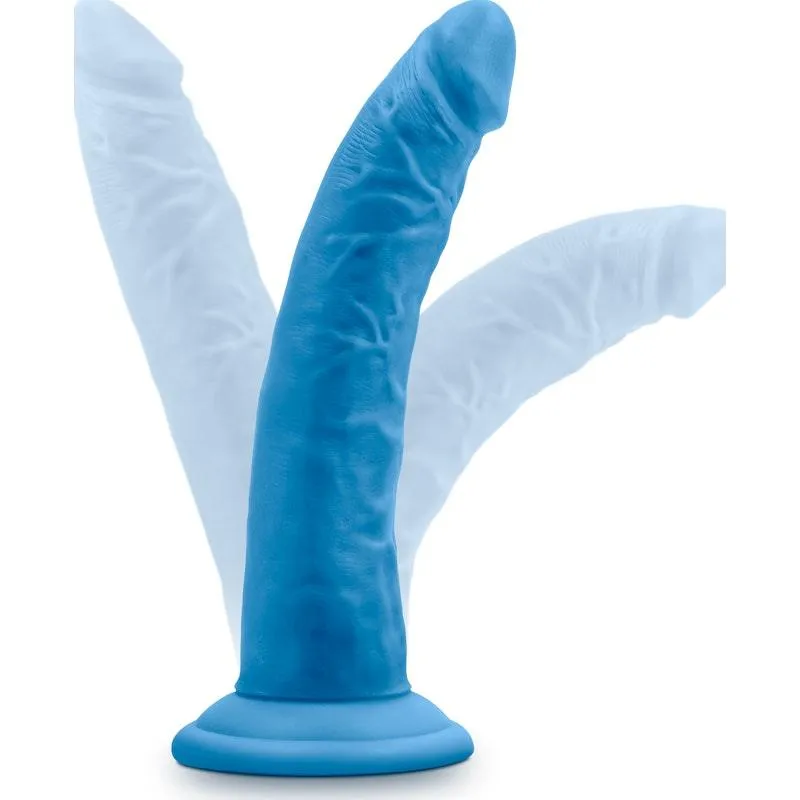 Neo Elite 7.5in Silicone Dual Density Cock Neon Blue