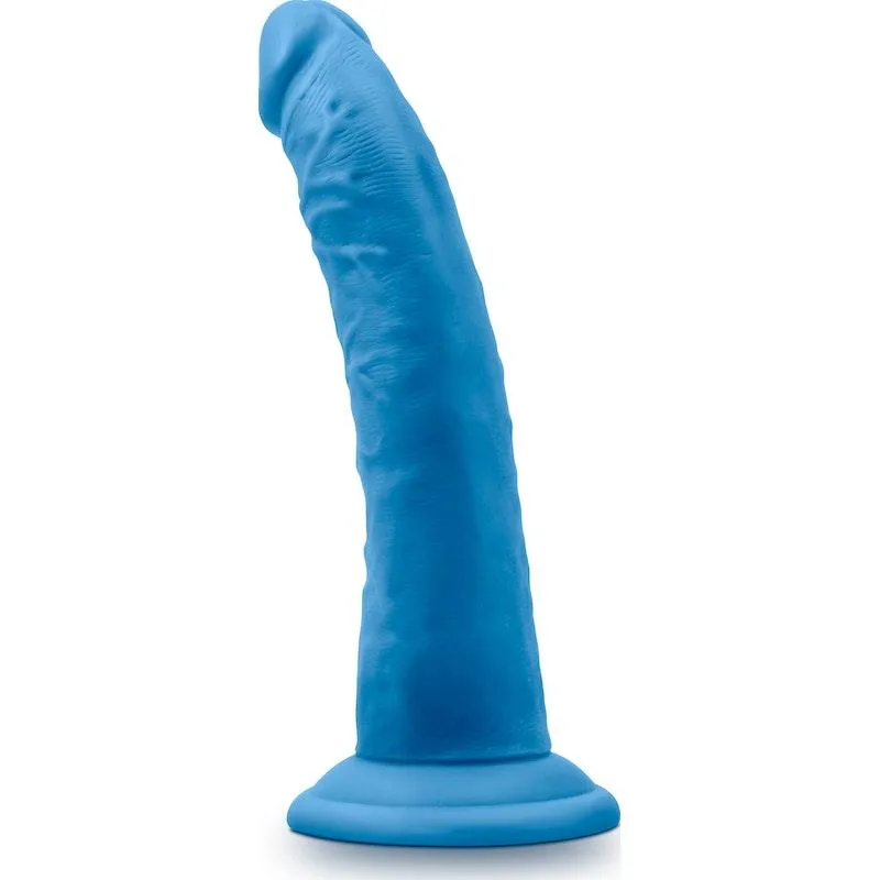 Neo Elite 7.5in Silicone Dual Density Cock Neon Blue