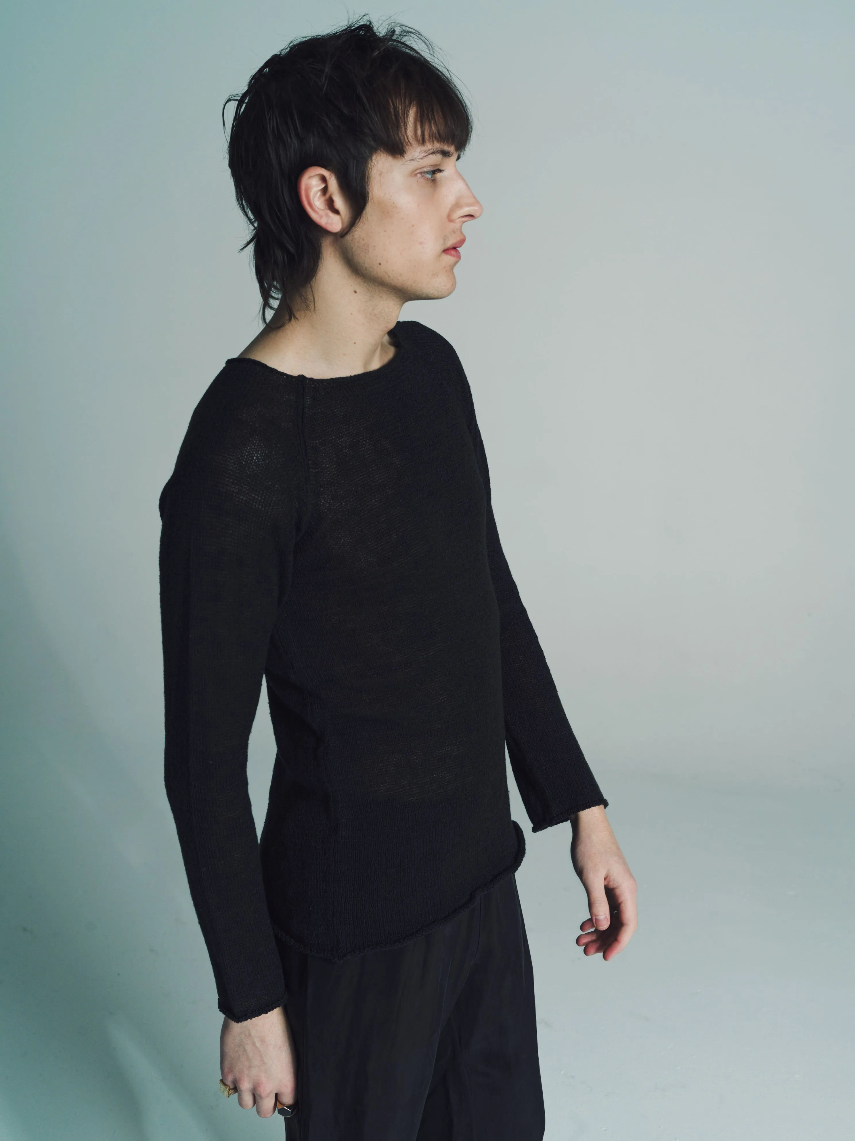 NO.246 Black Hemp & Silk Blend Jumper