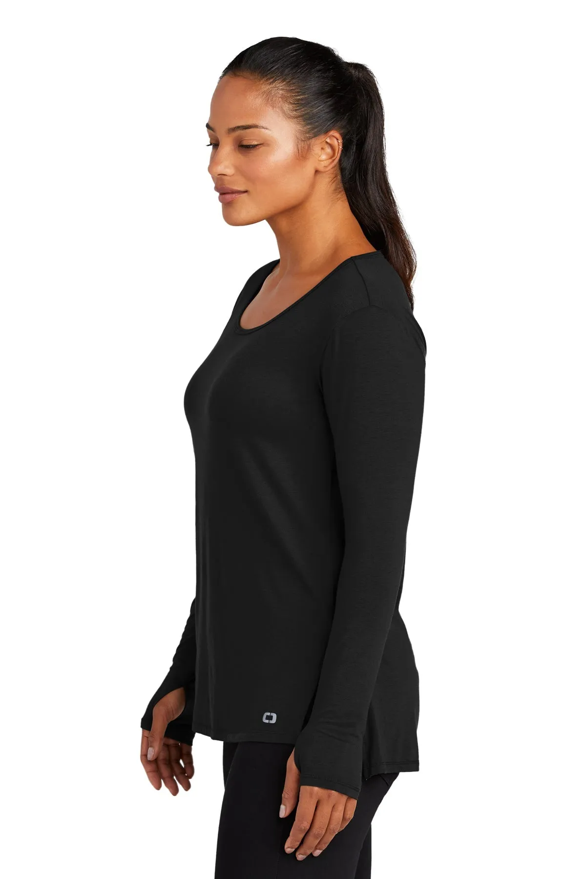 OGIO Ladies Luuma Long Sleeve Customized Tunics, Blacktop