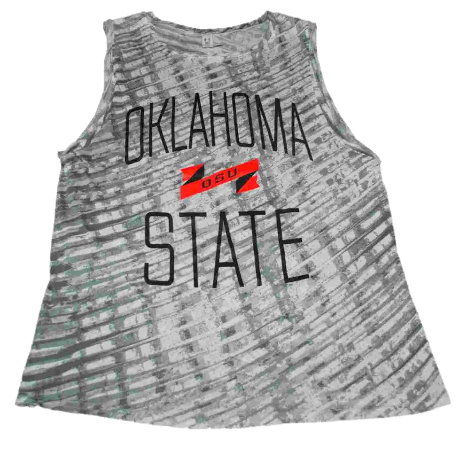 Oklahoma State Cowboys UA Under Armour Women Gray Loose Heat Gear Tank Top (M)