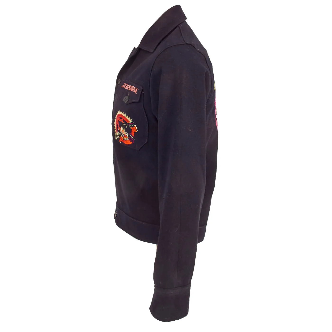 Original U.S. WWII US Navy Chief Petty Officer Shirt Custom Tailored As A Souvenir Jacket With Extensive Chinese Embroidery