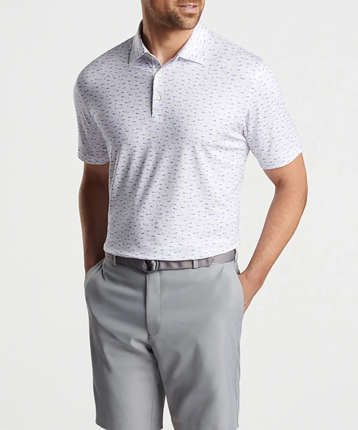 Peter Millar Short Sleeve Cypress Print Polo