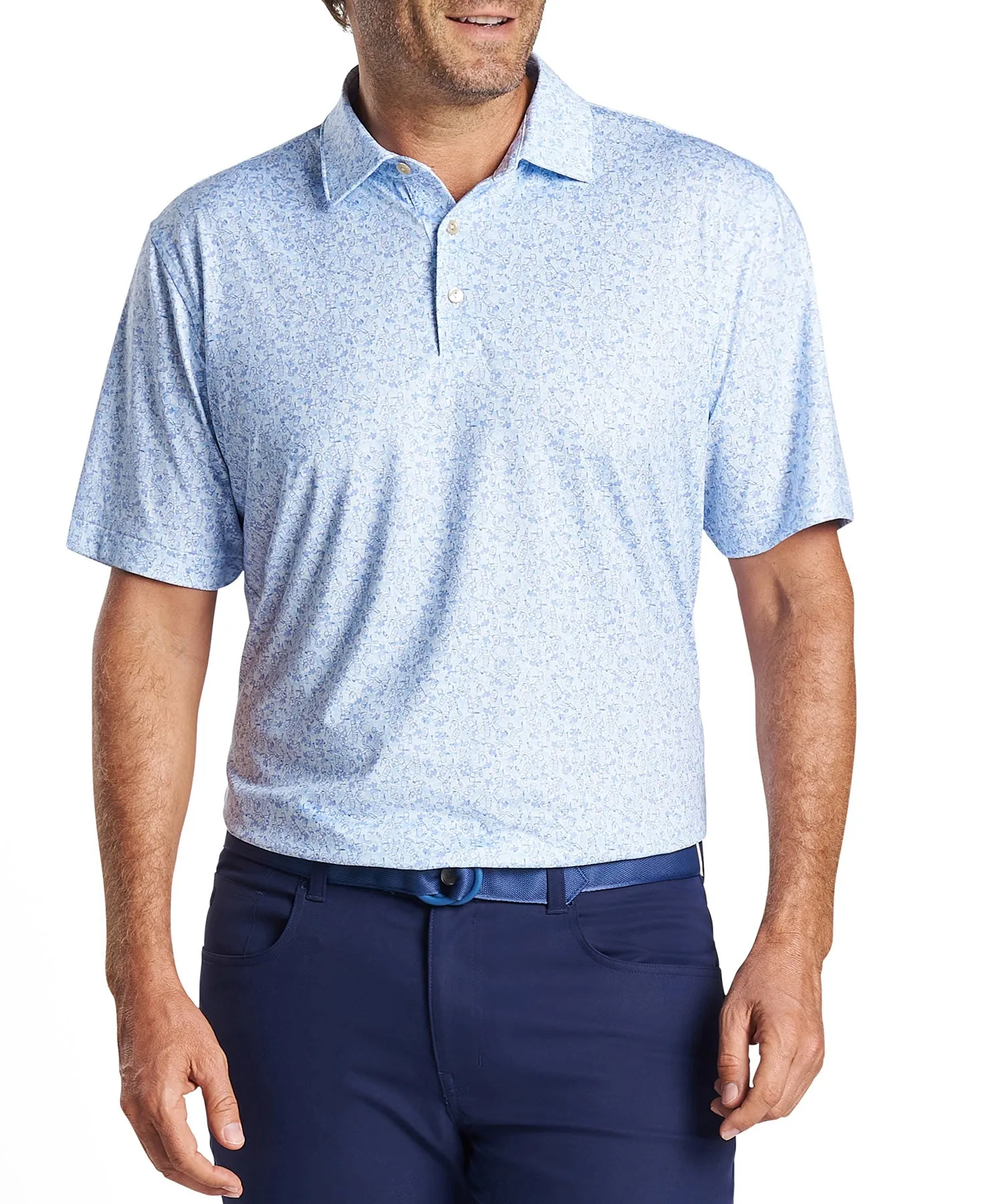 Peter Millar Short Sleeve Dazed and Transfused Print Polo Knit Shirt