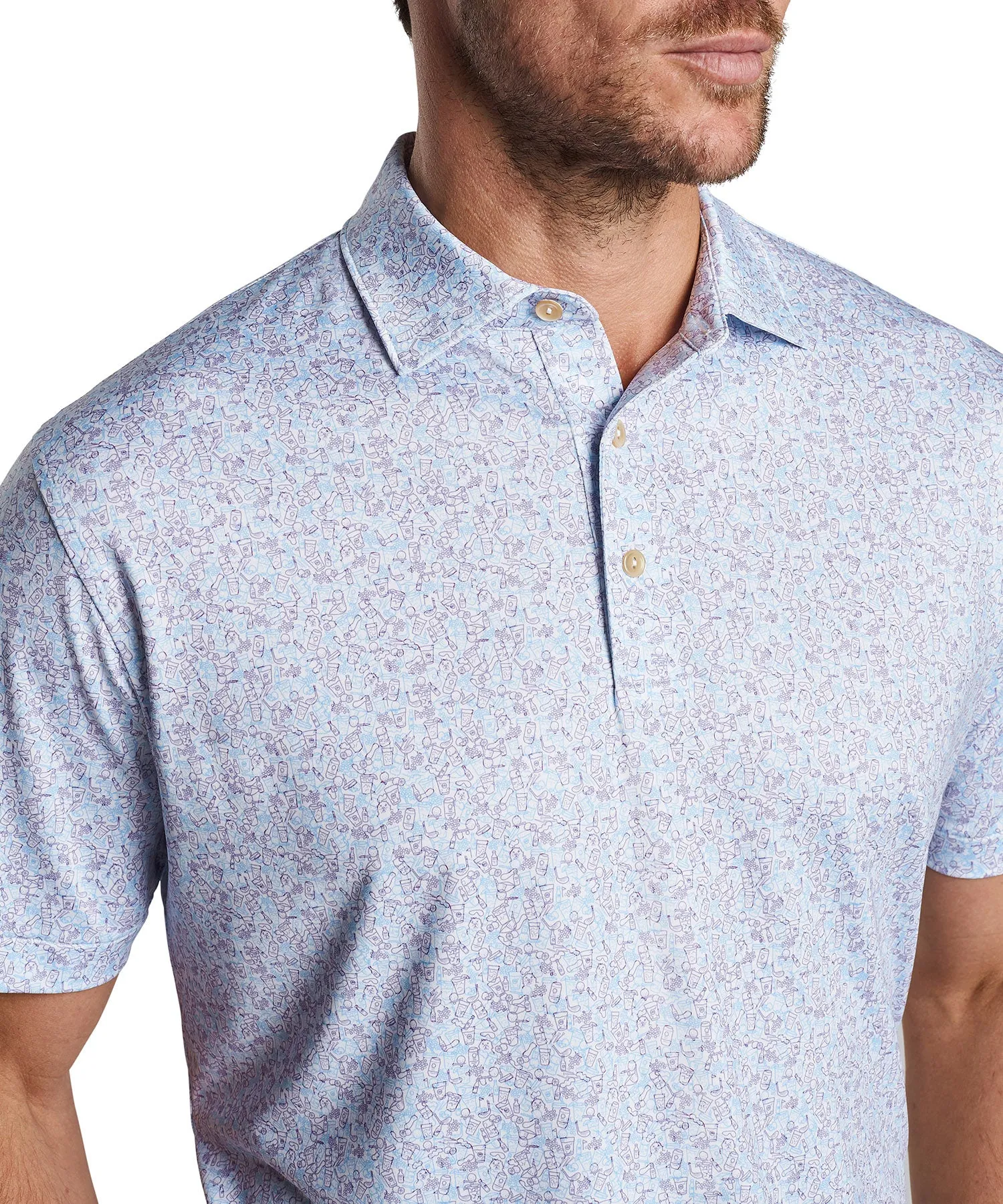 Peter Millar Short Sleeve Dazed and Transfused Print Polo Knit Shirt