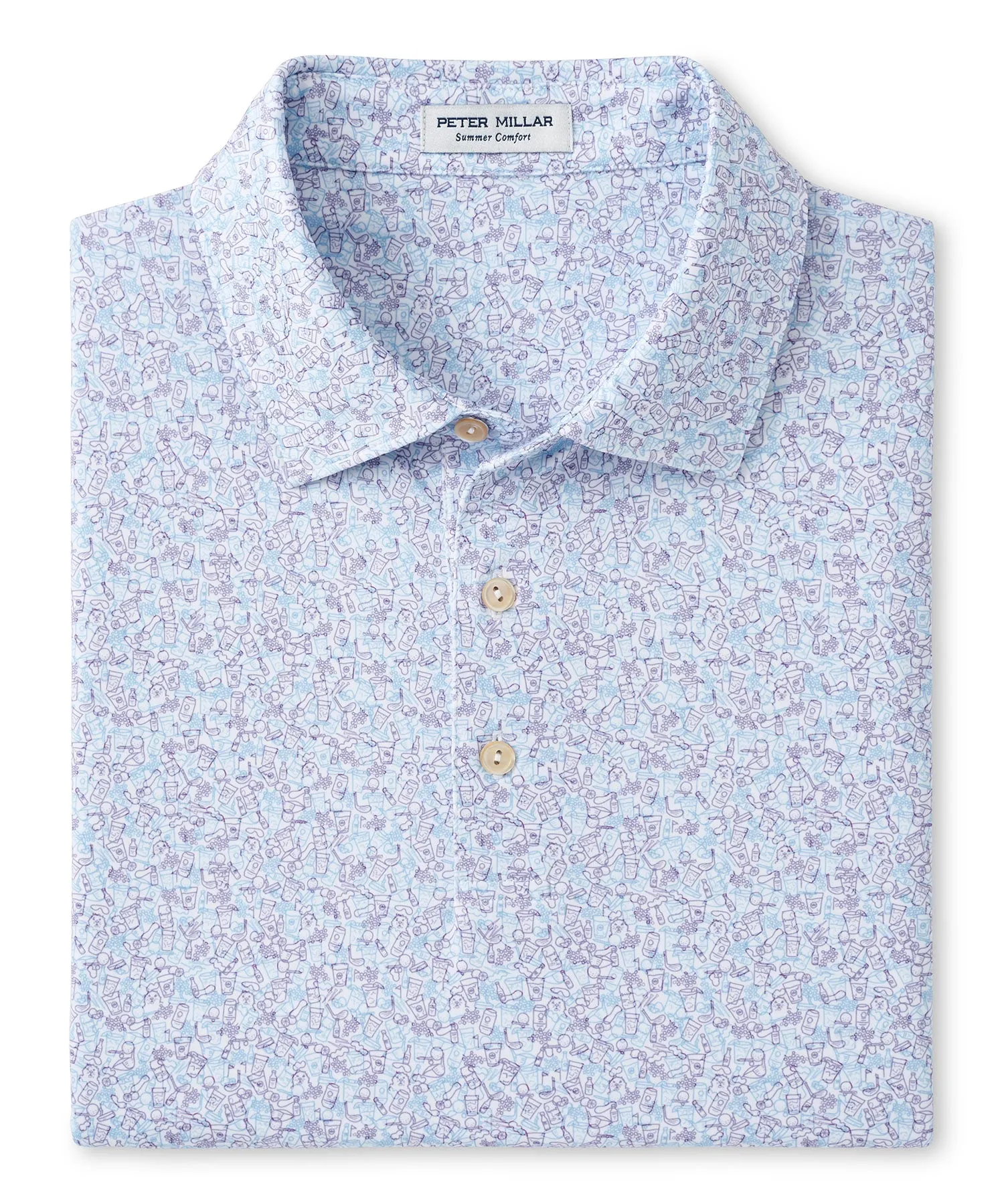 Peter Millar Short Sleeve Dazed and Transfused Print Polo Knit Shirt