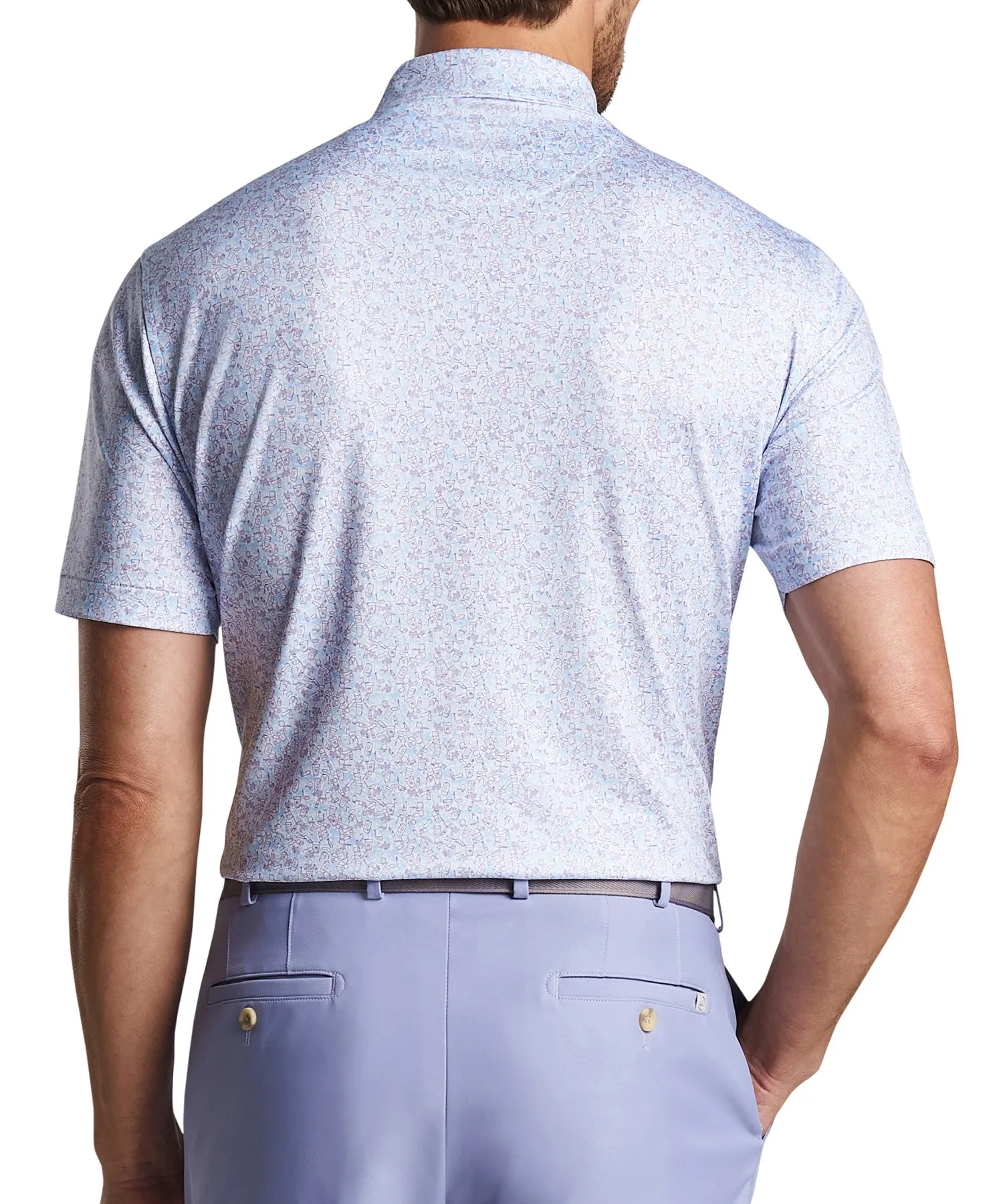 Peter Millar Short Sleeve Dazed and Transfused Print Polo Knit Shirt