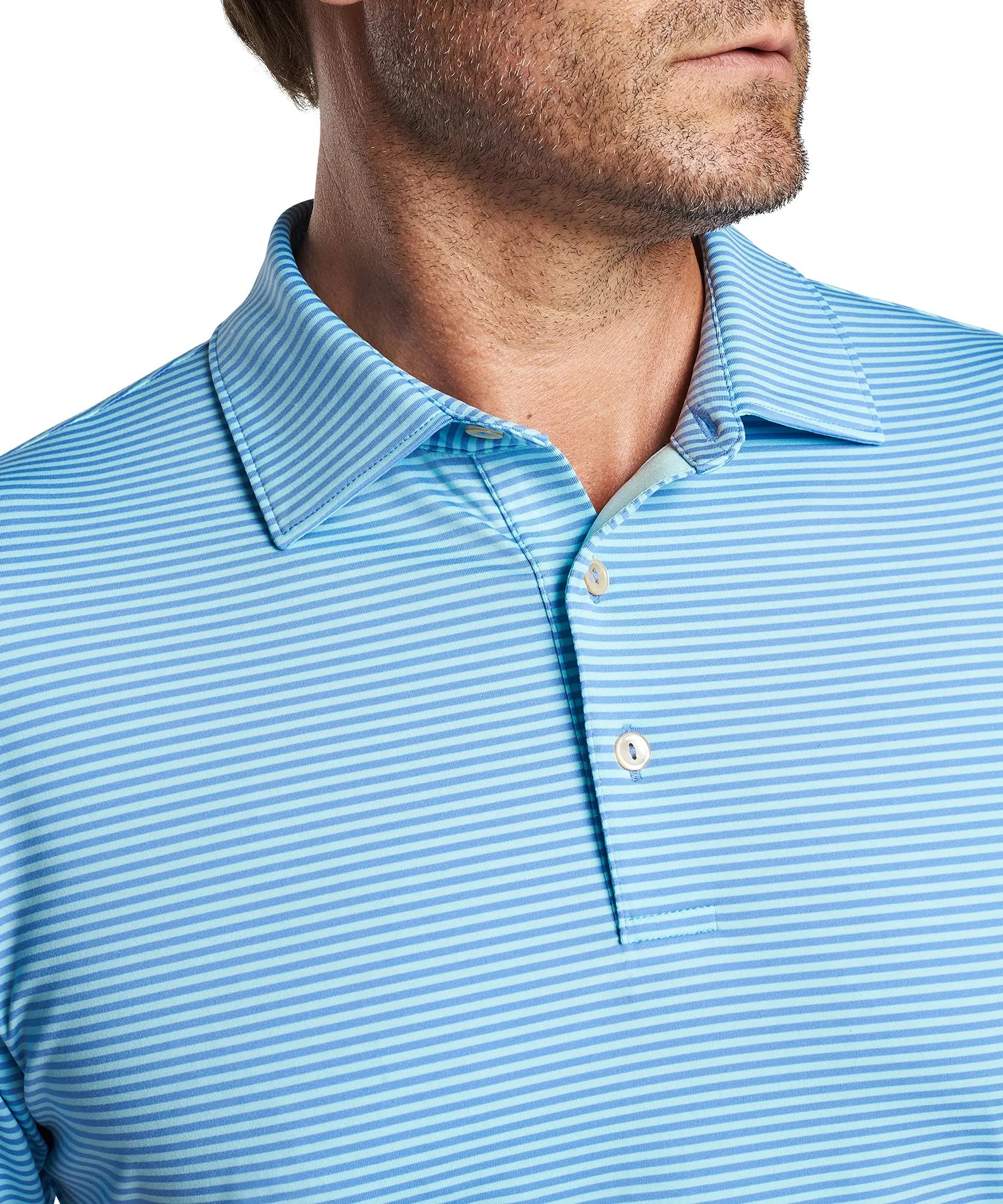 Peter Millar Short Sleeve Hales Stripe Polo Knit Shirt