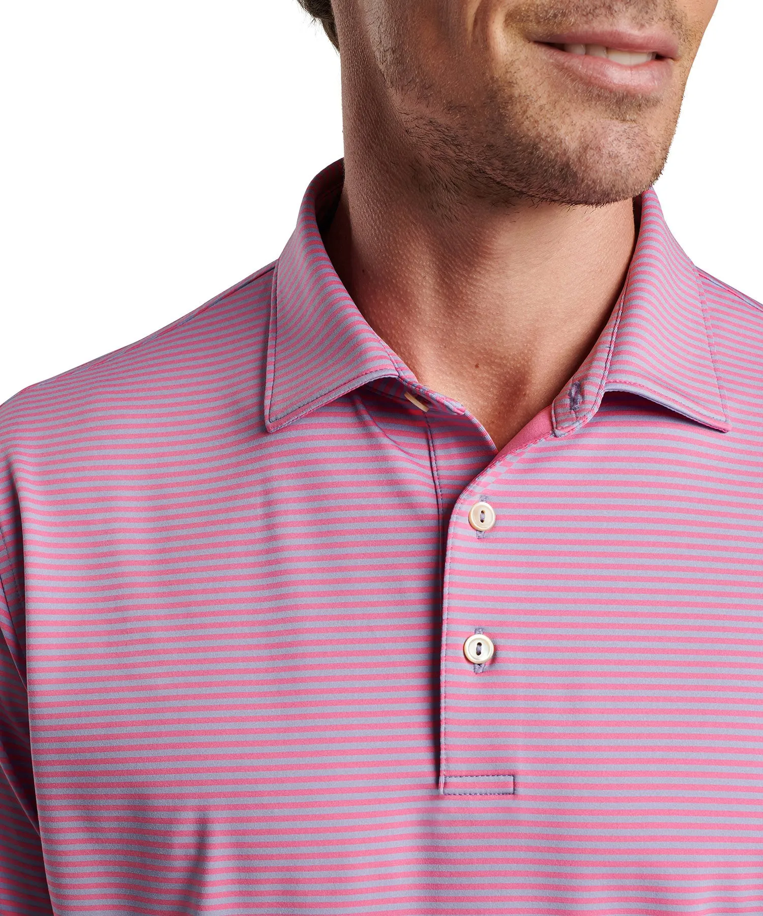 Peter Millar Short Sleeve Hales Stripe Polo Knit Shirt