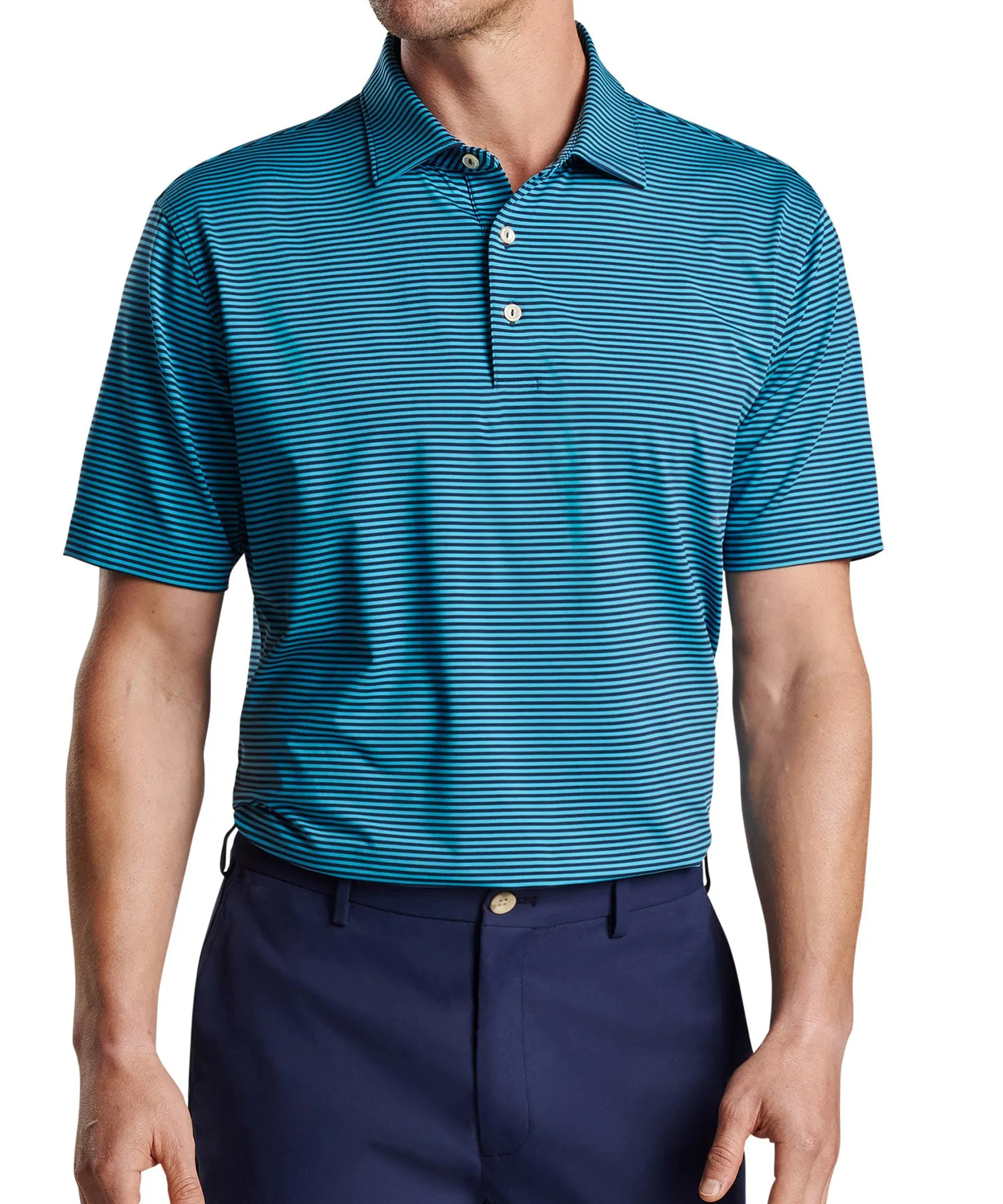 Peter Millar Short Sleeve Hales Stripe Polo Knit Shirt