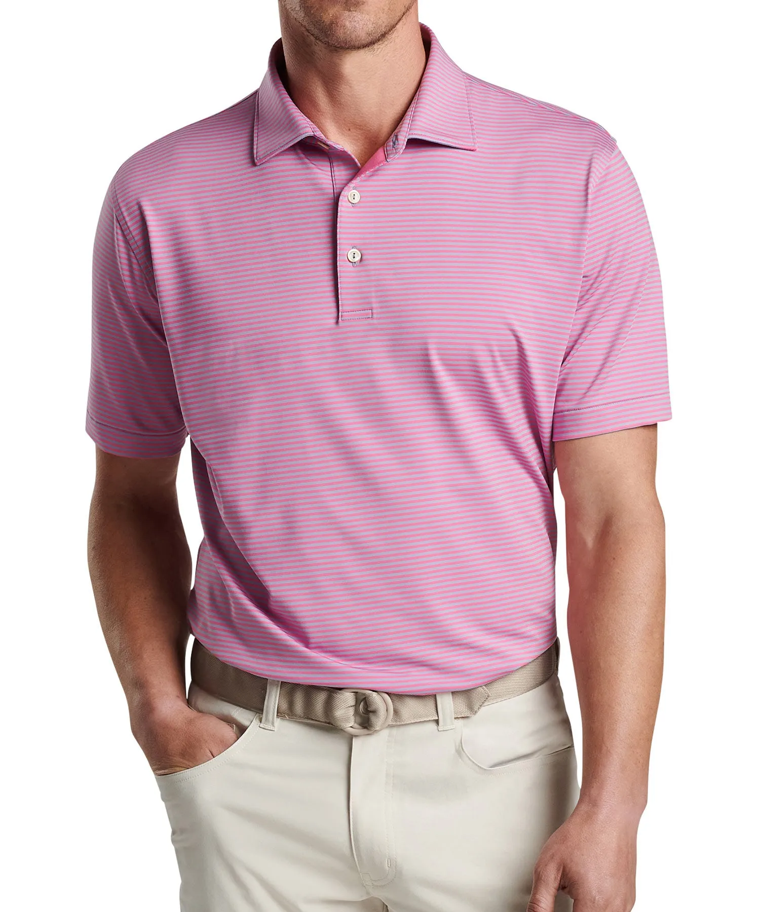 Peter Millar Short Sleeve Hales Stripe Polo Knit Shirt