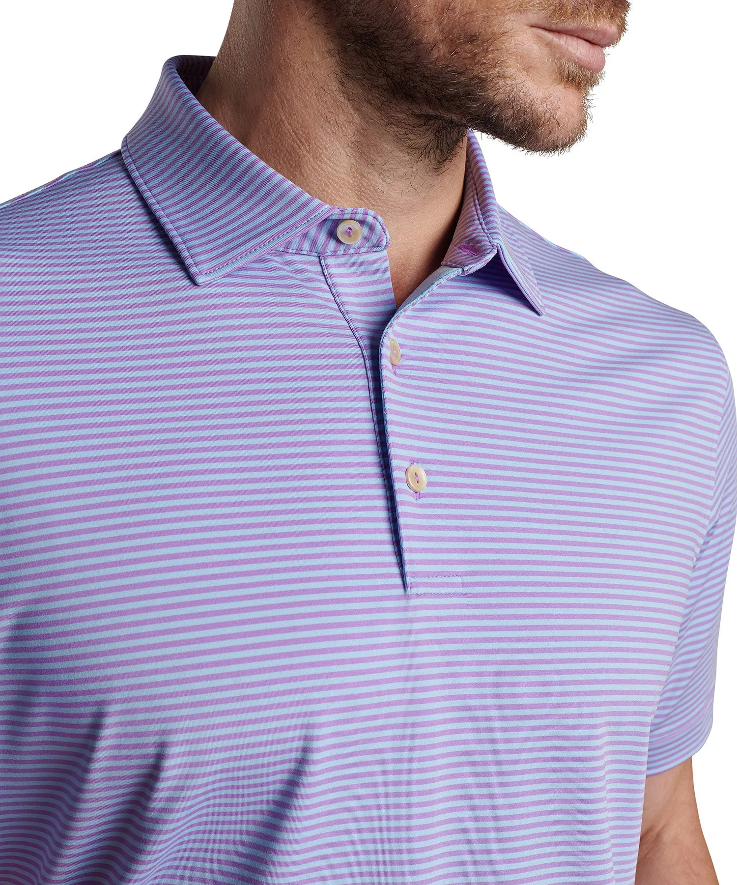 Peter Millar Short Sleeve Hales Stripe Polo Knit Shirt