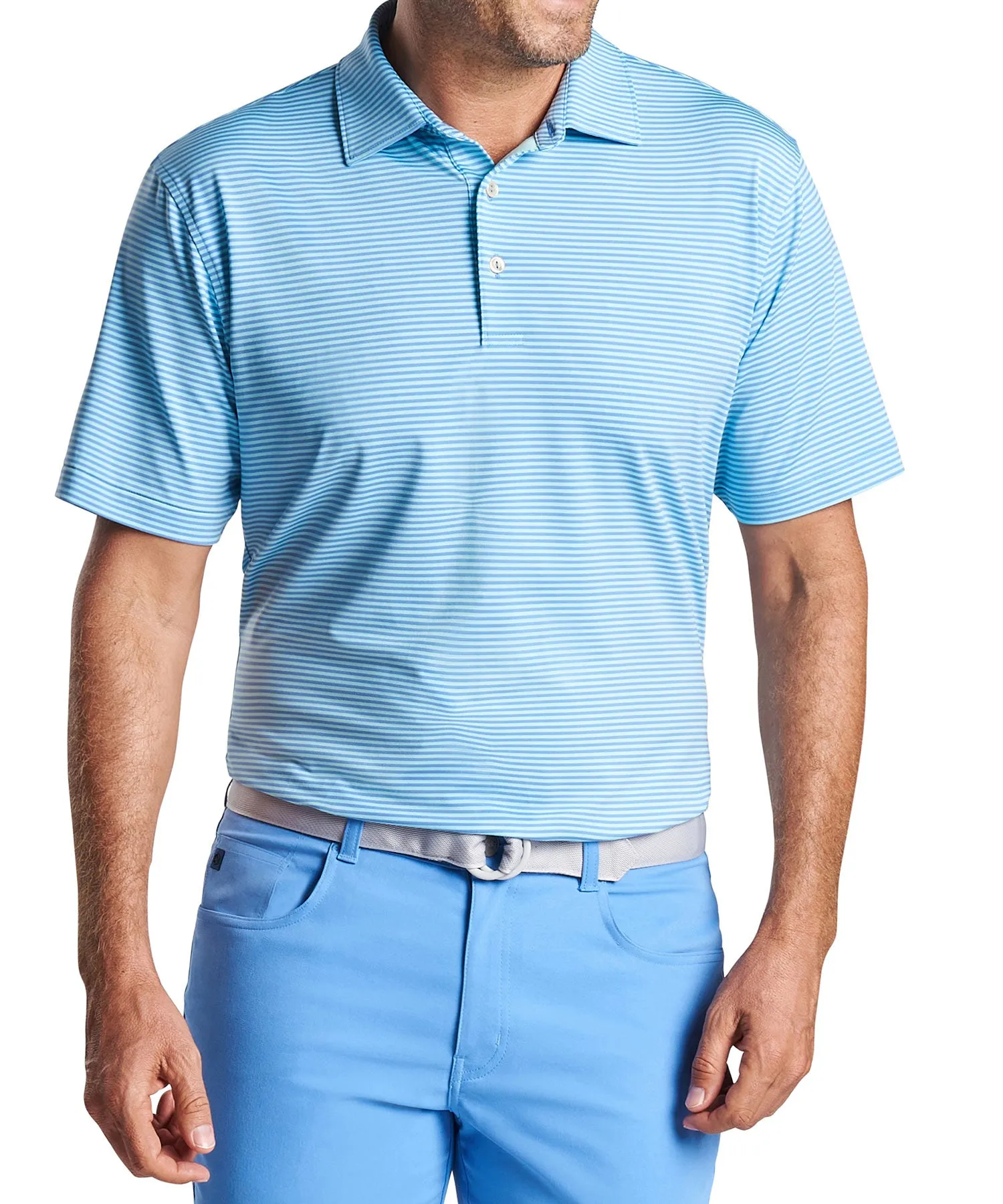 Peter Millar Short Sleeve Hales Stripe Polo Knit Shirt