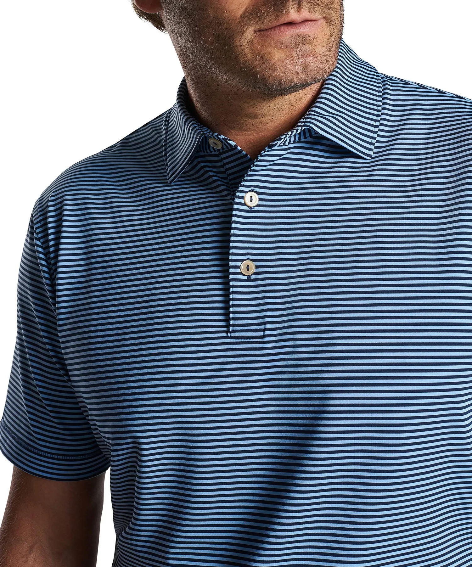 Peter Millar Short Sleeve Hales Stripe Polo Knit Shirt