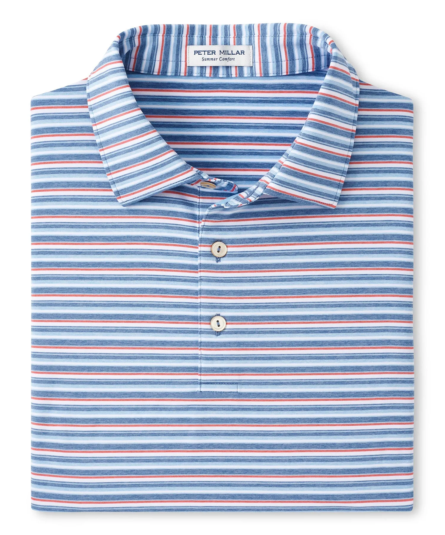 Peter Millar Short Sleeve Oakland Stripe Polo Knit Shirt