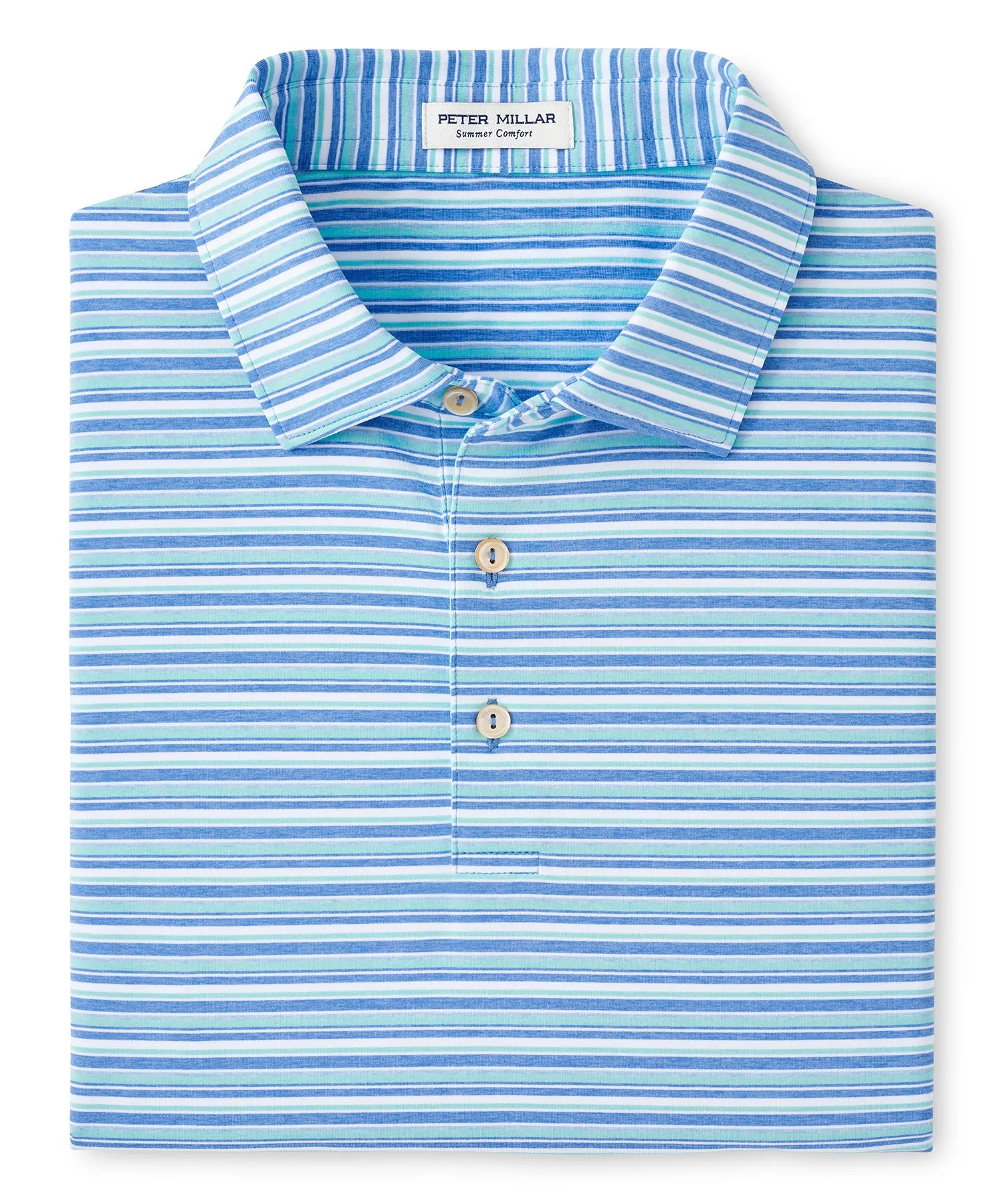 Peter Millar Short Sleeve Oakland Stripe Polo Knit Shirt