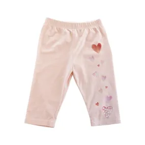 Pink Heart Print 3/4 Leggings