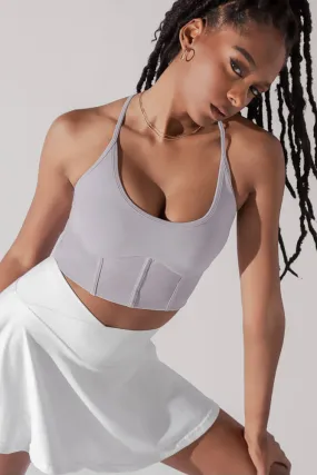 Plié Corset Crop Bralette - Lavender Grey