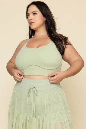 Plié Corset Crop Bralette - Pistachio