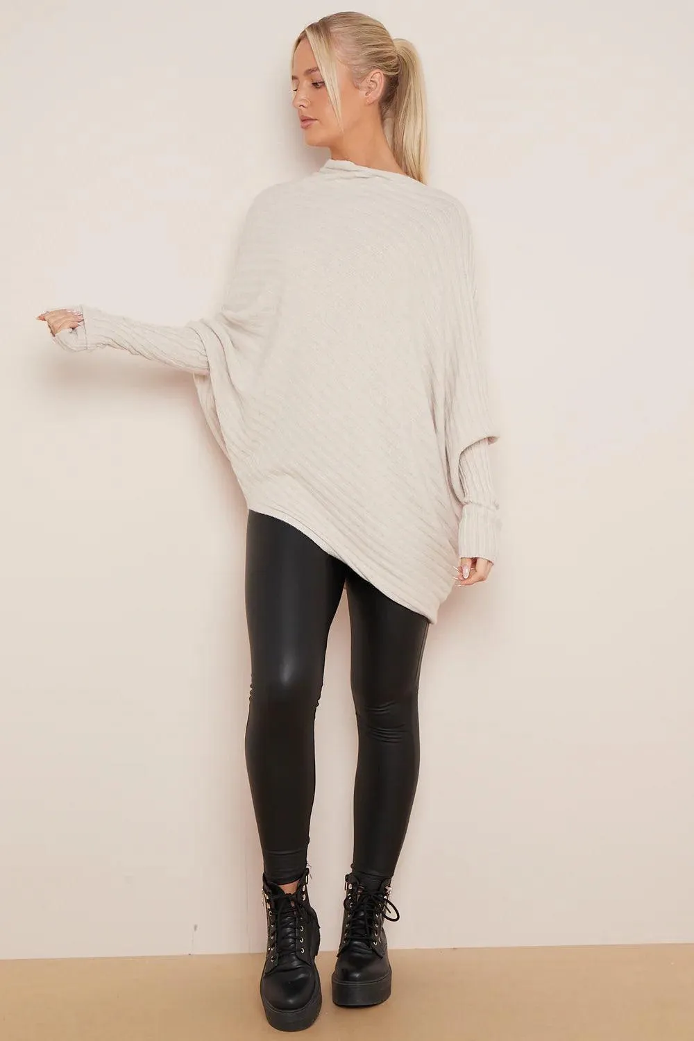 Poppy Batwing Pattern Oversized Jumper