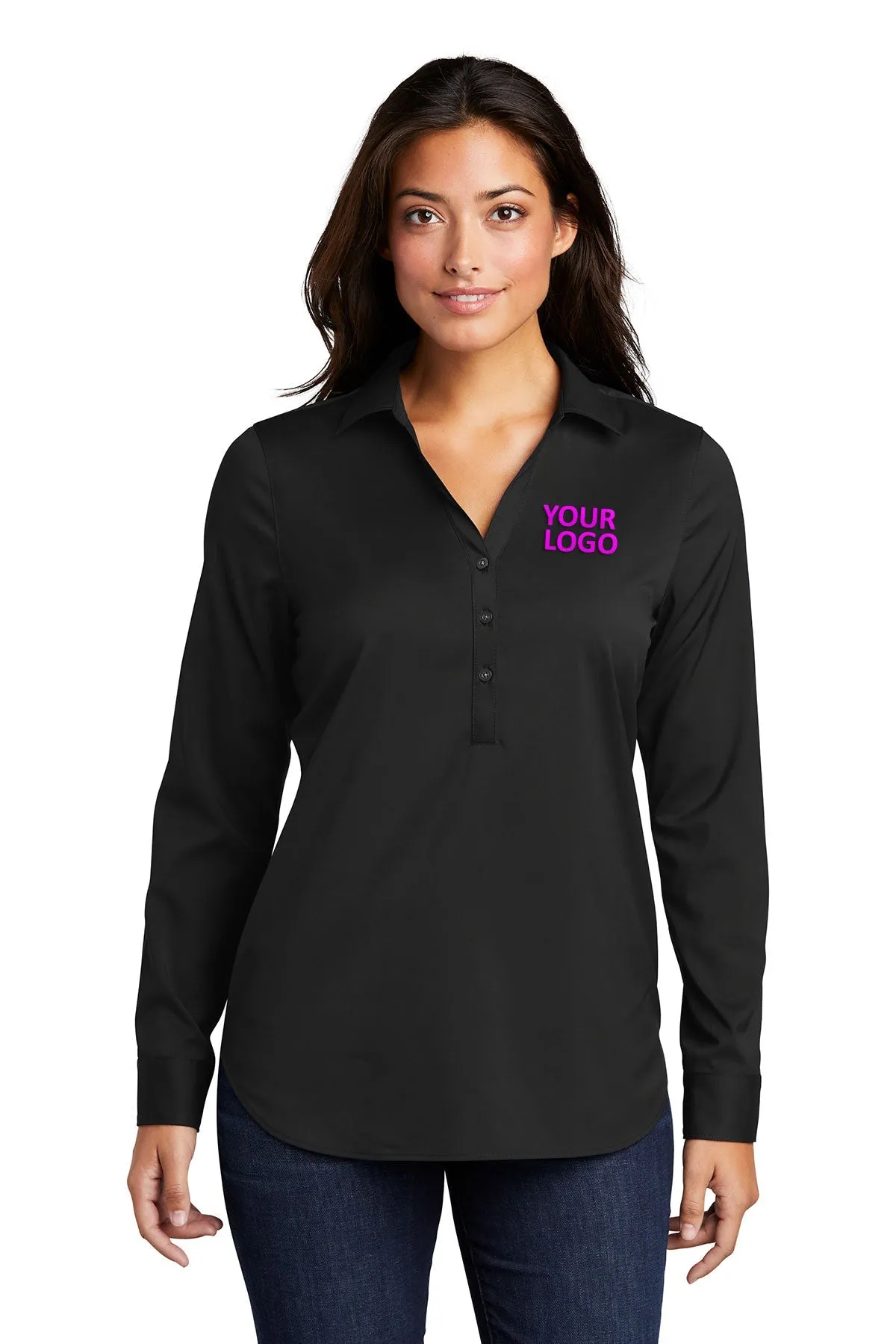 Port Authority Ladies City Stretch Customized Tunics, Black