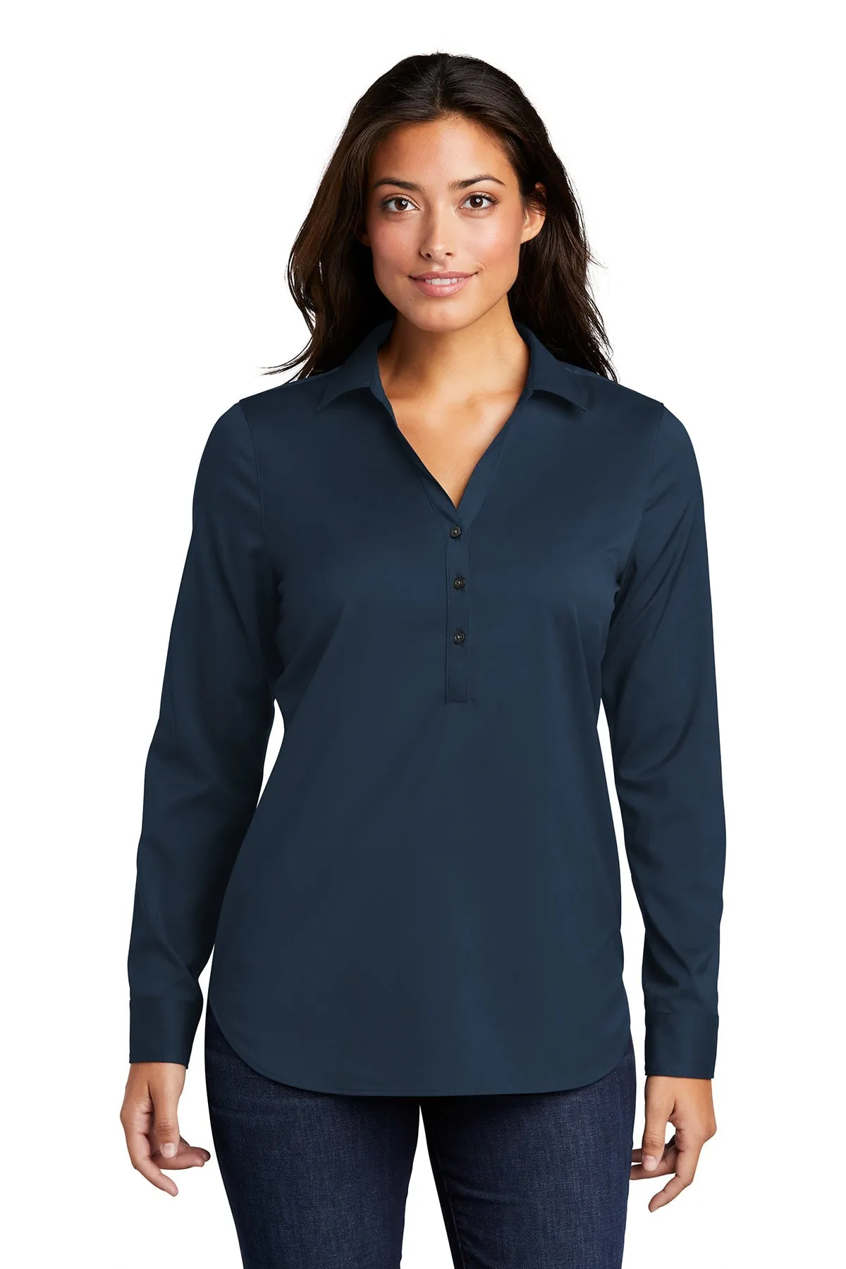 Port Authority Ladies City Stretch Customized Tunics, River BlueNavy