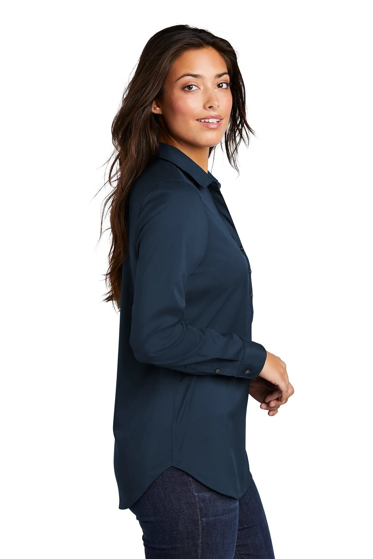 Port Authority Ladies City Stretch Customized Tunics, River BlueNavy