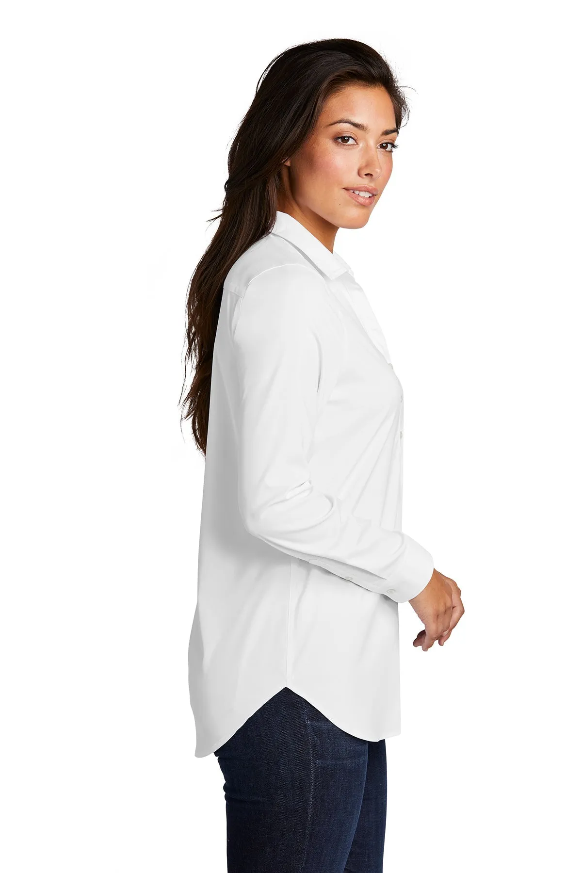 Port Authority Ladies City Stretch Customized Tunics, White