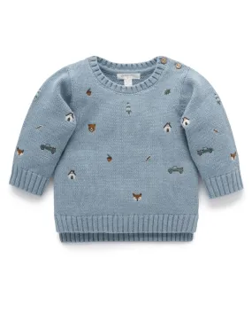 Purebaby Forest Embroidered Jumper