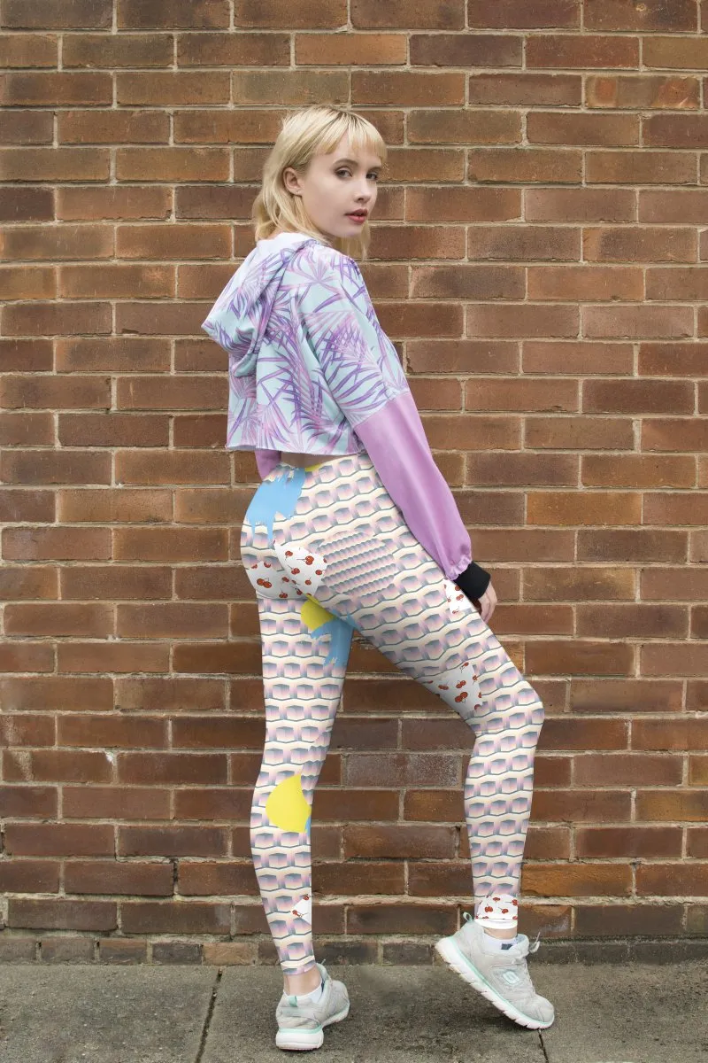 Regular Leggings (8-12 UK Size) - Stacked Cherry Kiss